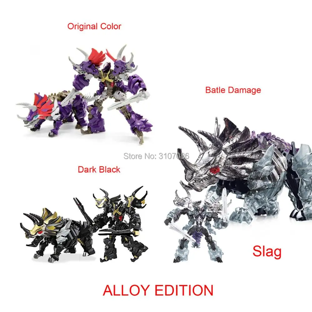 

Transformation Movie WeiJiang Triceratops Dinobot Slug Dark Black Battle Damage Dinosaur Alloy Oversize Action Figure Robot Toy