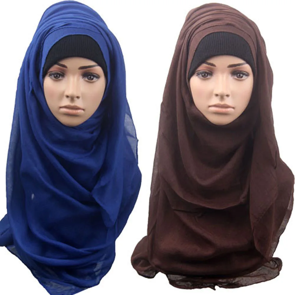 Muslim Hijab Islamic Women Hijab Muslim Hijab Jersey Scarf Hijabs Solid 