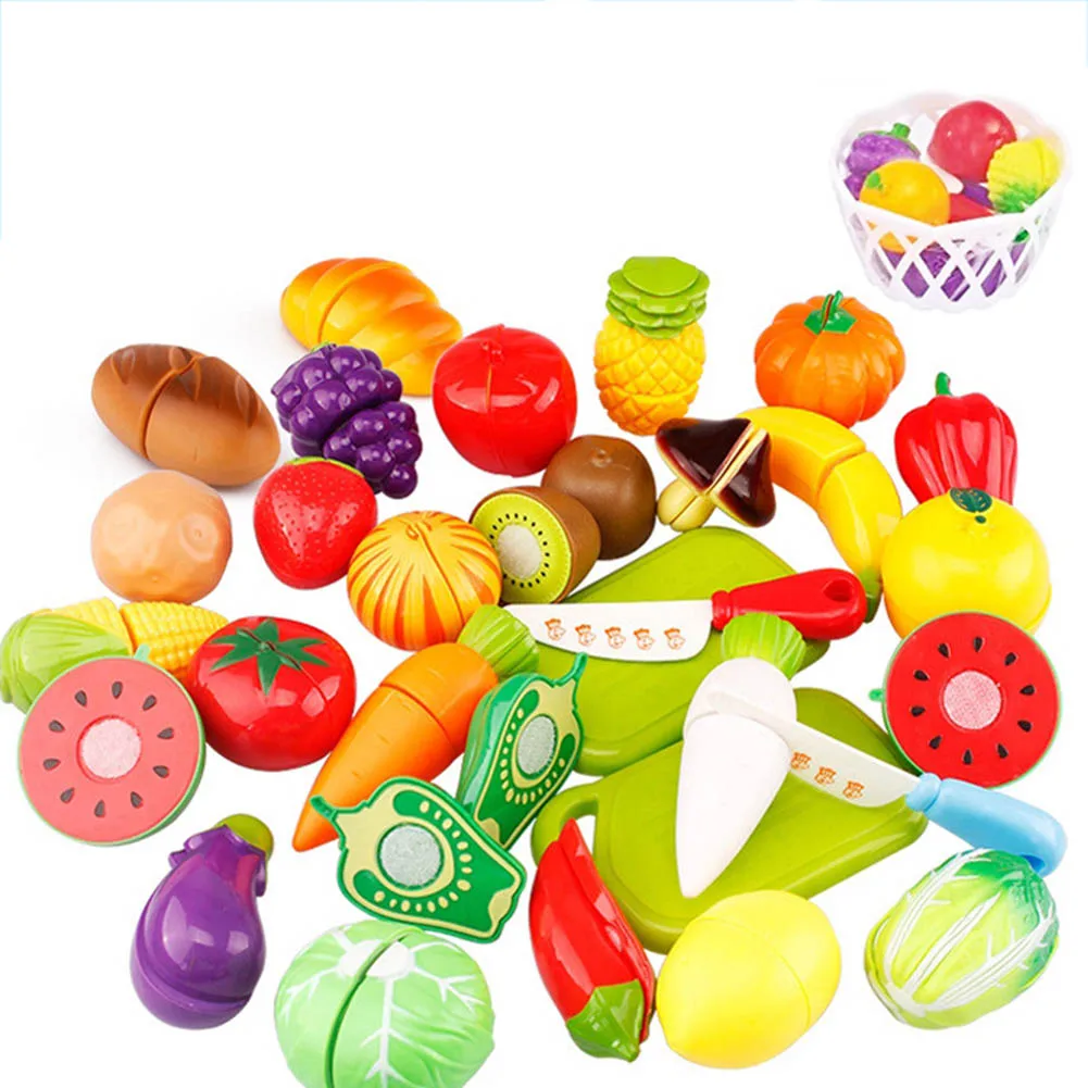 Kitchen Fun Simulation Cutting Fruits Vegetables Food Plastic Toy