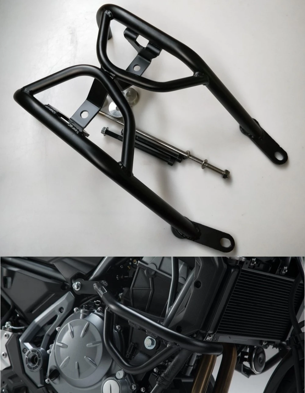 Black Engine Guard Crash Bar Fairings Frame Engine Guards For Kawasaki