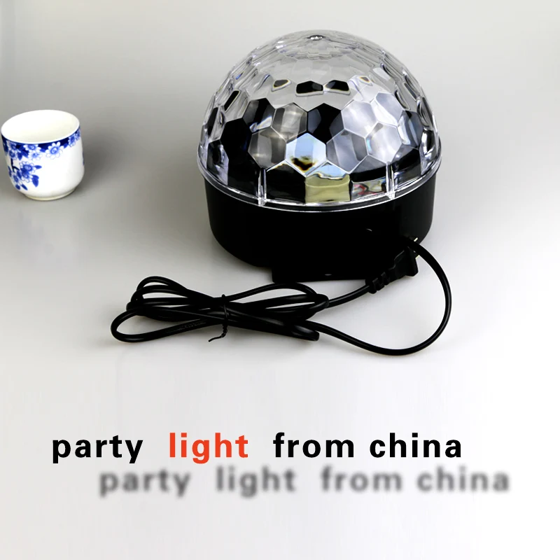 

Club Light Mini RGB LED Crystal Magic Ball Stage Effect lamp Disco Party Music DJ beam lighting Voice control automatic 18W
