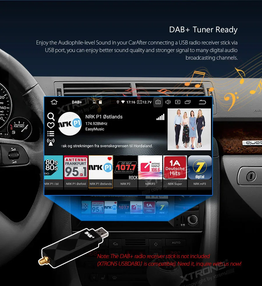 Best XTRONS Android 9.0 Car Stereo DVD Multimedia Player for Audi A4 S4 RS4 2002-2007 2008 SEAT Exeo GPS Navigation Plug Play Design 22