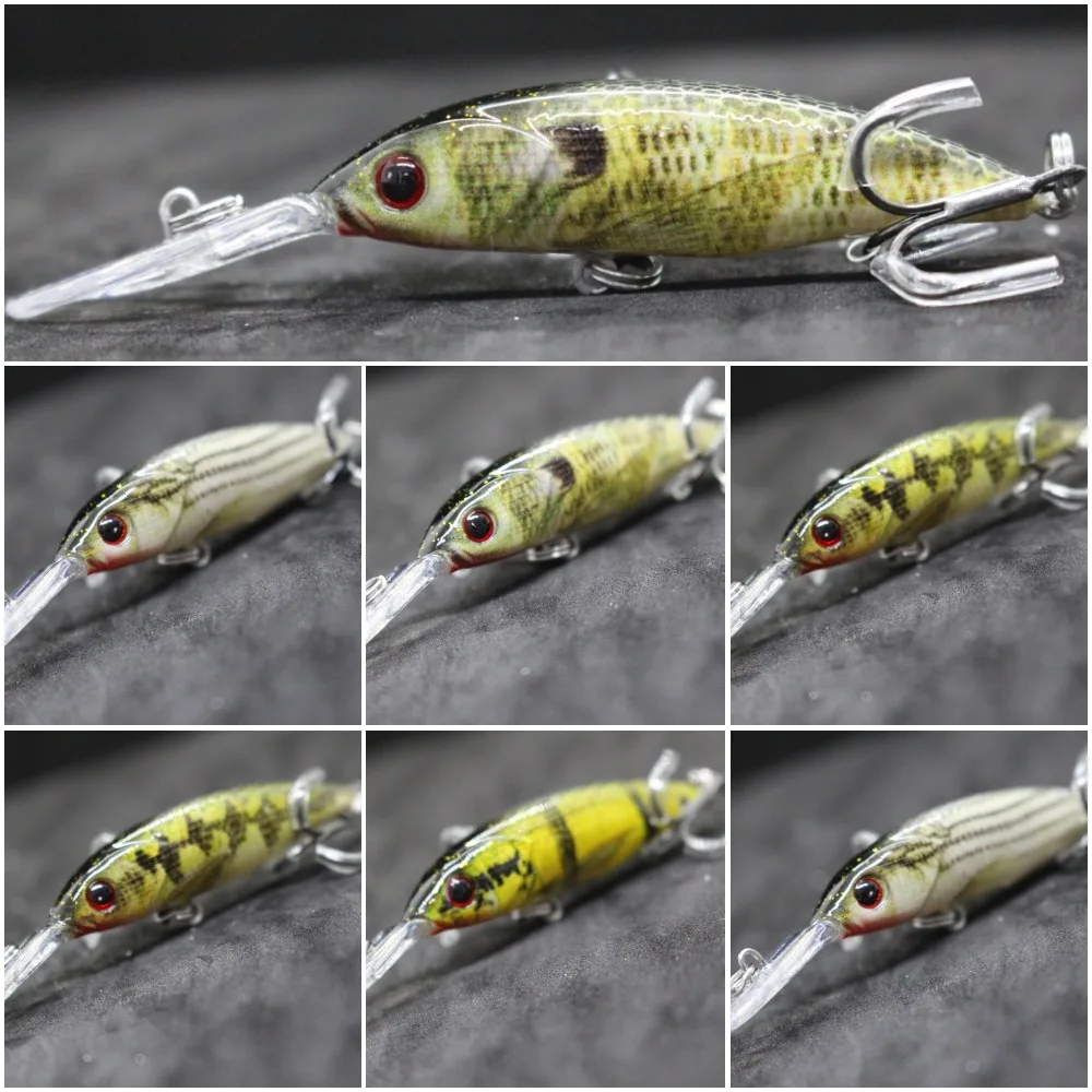 

wLure 4g 7.6cm Lifelike Colors Lightweight Deep Minnow Jerkbait Slow Floating Bait for Carp Fishing Lure Size 8 Hooks HM514