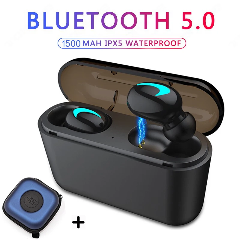 

HBQ Q32 Bluetooth 5.0 Earphones Portable TWS Wireless In-ear Stereo Sound With Mic Handsfree Sports Earbuds Auto Pairing Headset