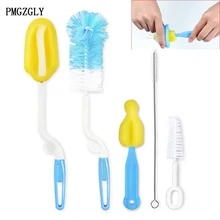 5 шт. в партии, щетки для бутылок, 360 градусов, губка, очиститель+ щетка для соски, бутылочка для кормления, соска, солома, товары для мамы и детей, аксессуары