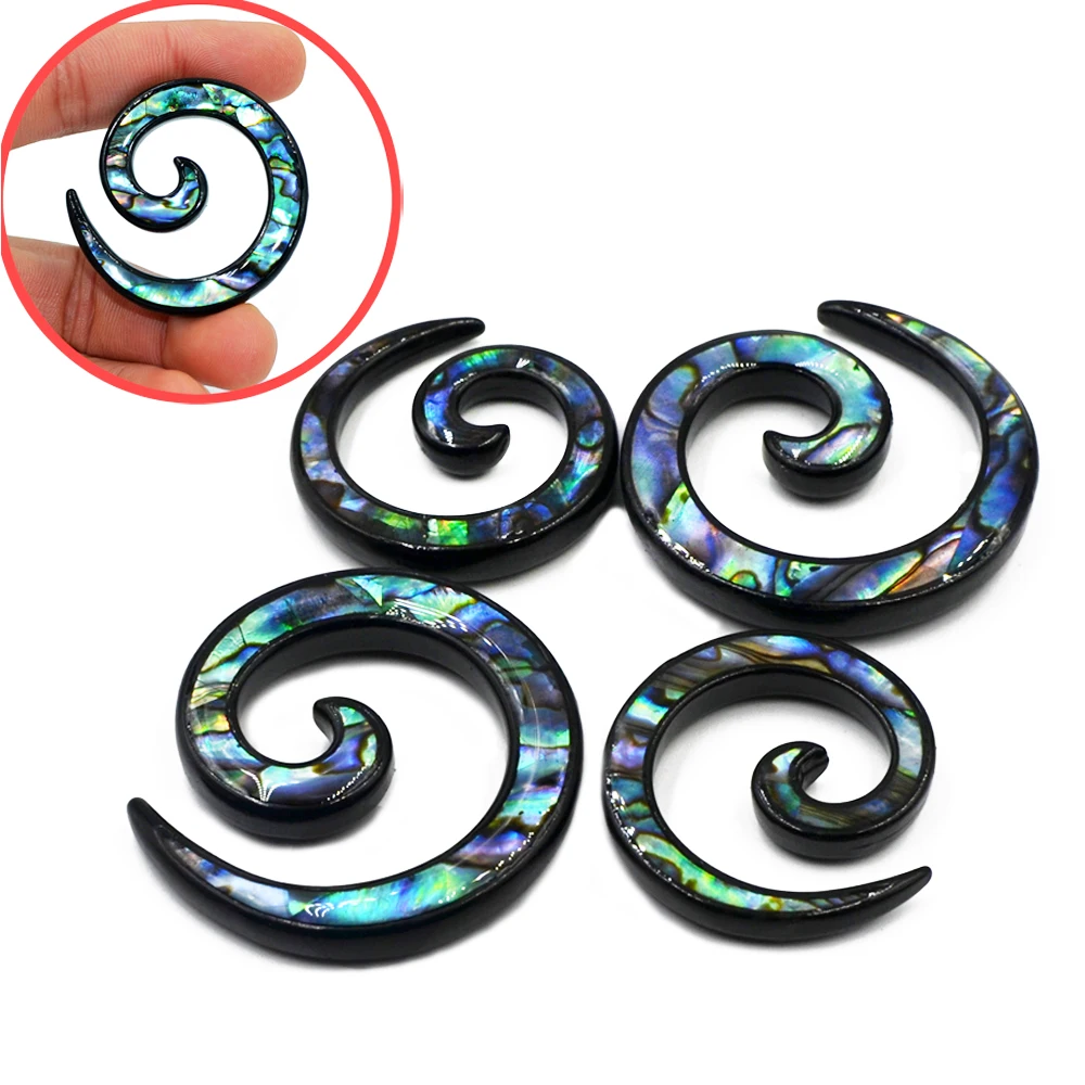 

2Pcs Brass Shell Spiral Ear Plug Ear Expander Fit Ear Flesh Tunnel Gauges Piercing New Style Ear Stretcher Body Piercing Jewelry