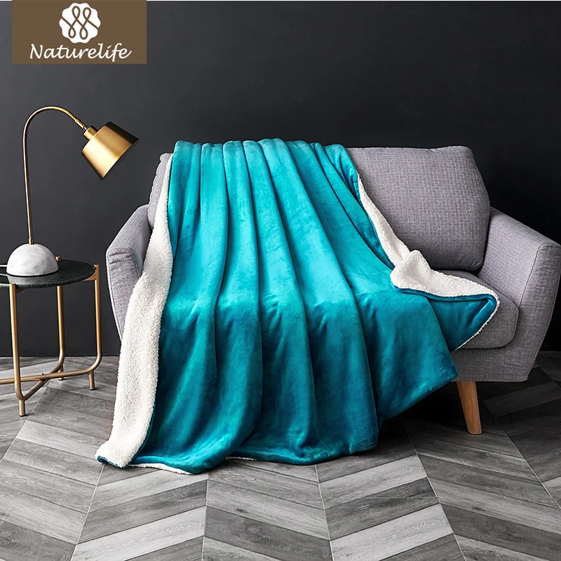 Naturelife Sherpa Double layer Blanket Thick Soft Throw Blanket on Sofa