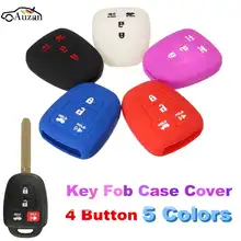 4 Button Silicone Smart Remote Key Case Protector Fob Cover Case For Toyota Camry Avalon Corolla