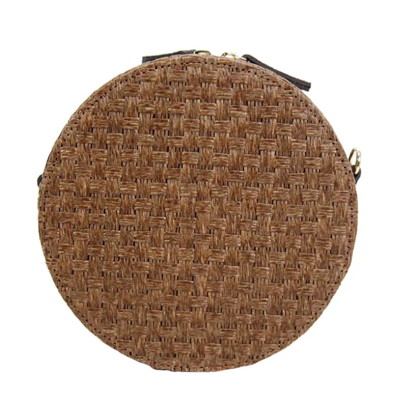 Women Round Straw Bags INS Popular Summer Female Weave Handbag Vintage Rattan Lady Shoulder Bag Travel Knit Circle Bolsa SS3162 (9)