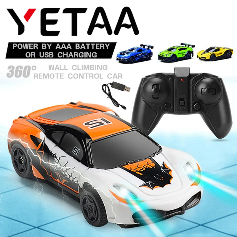 

YETAA Radio Control Mini Gravity Remote Control Car Wall Climbing Racing RC Car Home Vehicle Electric Toy For Children Stunt Car