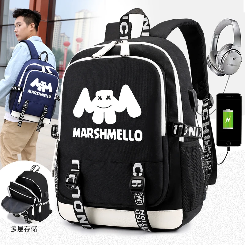 

Marshmello Alone DJ School Bag noctilucous Luminous backpack student bag Notebook Daily backpack Glow in the Dark Mochila