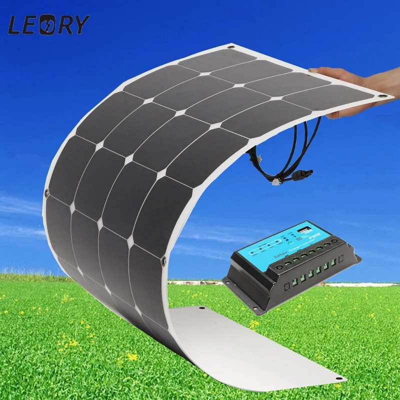 Leory ШИМ 12 В/24 В 10/20/30A Солнечный Контроллер Dual USB ЖК-дисплей Дисплей Панели солнечные зарядки регулятор