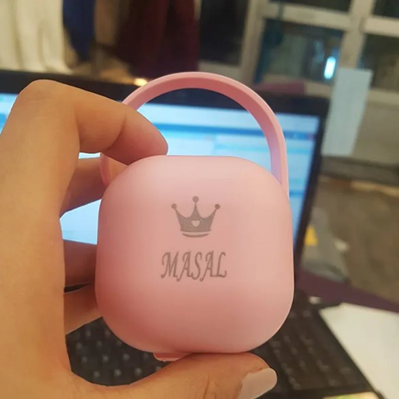 MIYOCAR personalized any name can make Pacifier Storage Box Nipple Dustproof Soother Container gift baby shower custom pacifier