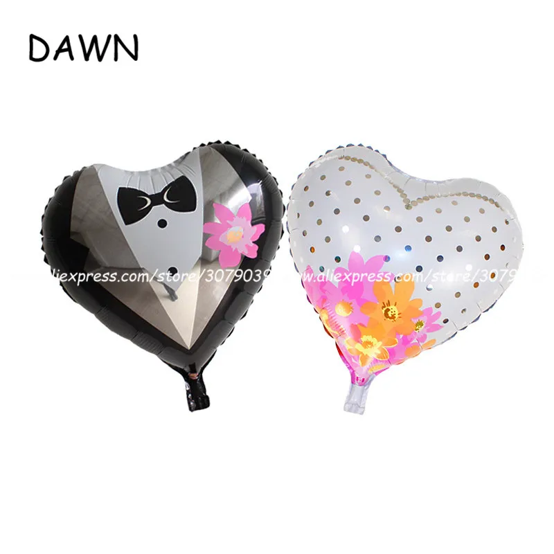 

25pcs/lot 18-inch wedding party balloon heart-shaped aluminum helium balloon bride groom wedding venues decorated balloons