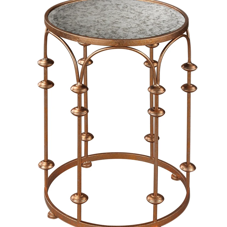 Sterling Copper Arch Accent Table Antique Mirror