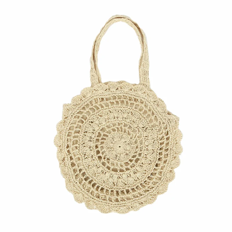 Women Bohemian Straw Bag Big Circle Summer Beach Handbags Vintage Rattan Female Shoulder Bag Handmade Travel Bolsa SS3016 (1)
