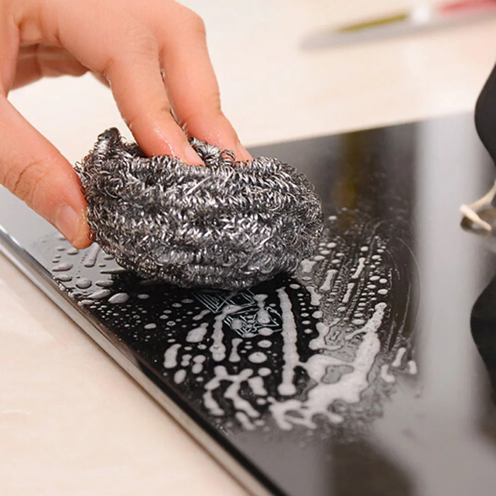 New 6Pcs Stainless Steel Wool Kitchen Tableware Pot Pan Dish Clean