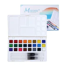 MEEDEN Artists дорожные акварельные краски в наборе полевой эскиз акварельный набор-24 цвета с 2 водные кисти и палитра смешивания