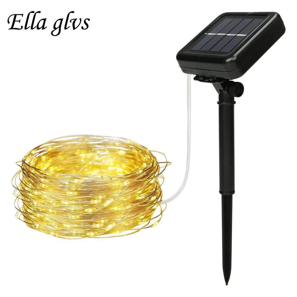 

Solar Power String Light Waterproof LED Light 10m 20m LED Sliver Wire lamp For Outdoor Christmas decoration Lights