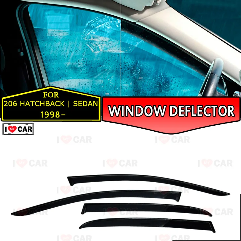 Оконные дефлекторы для Peugeot 206 Hathcback/Sedan 1998-Автомобильный оконный дефлектор