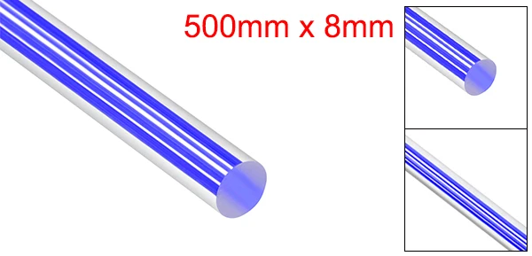 Uxcell 1 шт. 8 мм x 500 мм светильник фиолетовый/темно-синий/желтый/зеленый/розовый/темно-фиолетовый прямой/Спиральная линия акриловый Оргстекло круглый стержень - Цвет: Dark Blue Straight