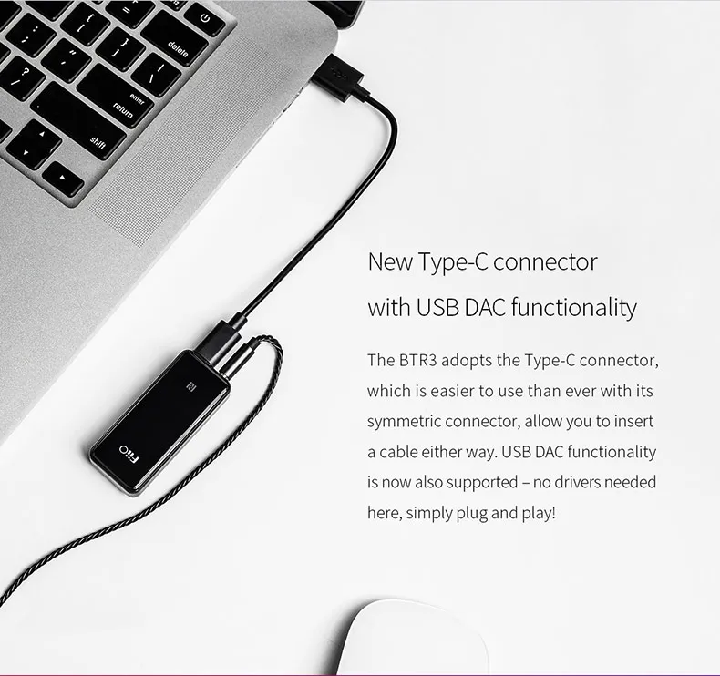 FIIO BTR3 Bluetooth Receiver 4.2 aptXLL Wireless Bluetooth Audio Receiver 3.5mm Car Aux Bluetooth Adapter for Speaker Headphone