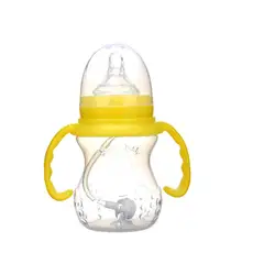 Детская ручка Anti-colic мультфильм небьющиеся heat-resistant300ml BPA широкий диаметр узнать питьевой бутылочки распродажа KD1071
