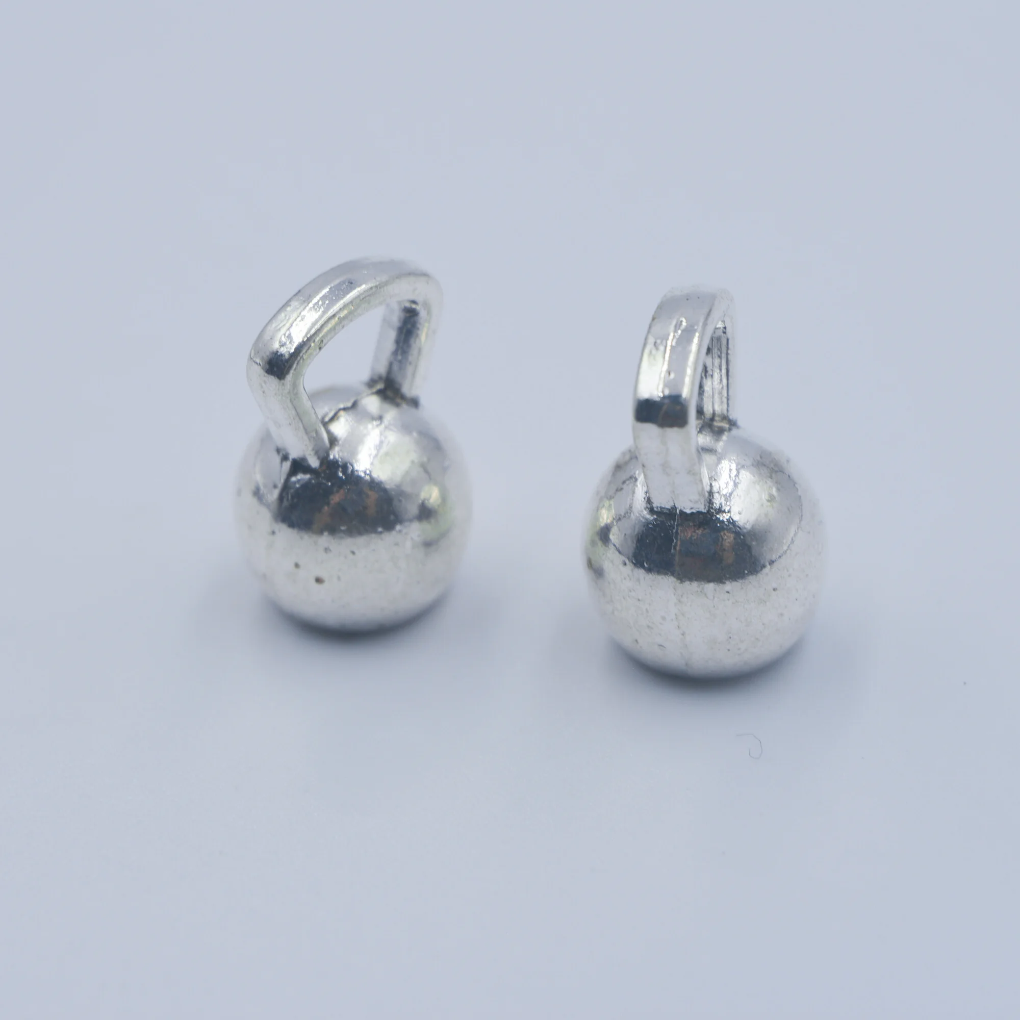 925 Sterling Silver 3D Barbell Weight Lifting Euro Bead Charm