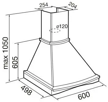 Купольная вытяжка Korting KHC 6740 RN Wood