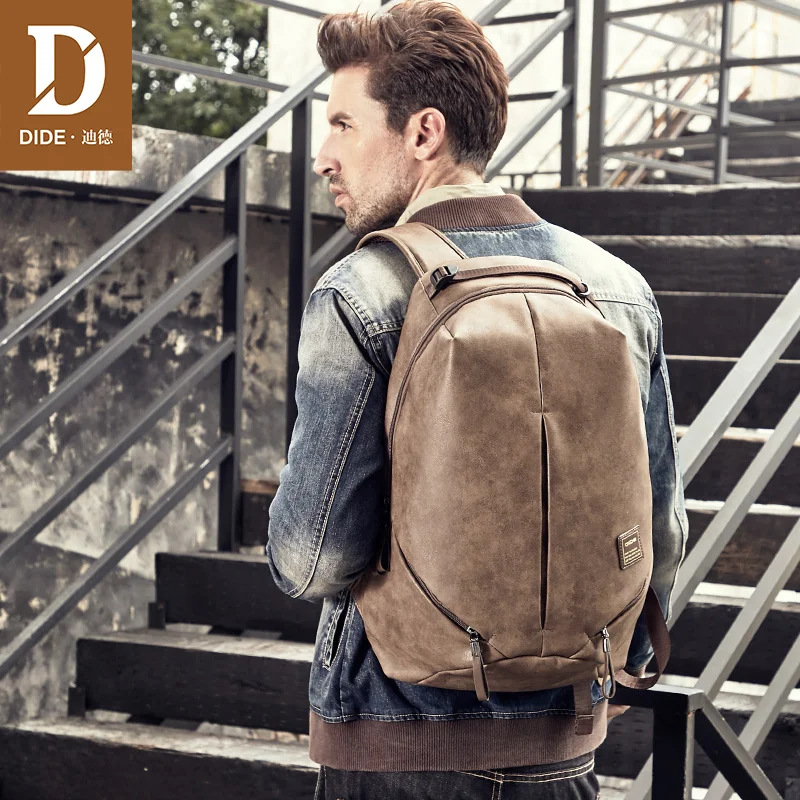 DIDE de carga USB 15,6 pulgadas portátil mochilas para la escuela bolso hombre Mochila Vintage Casual de cuero Mochila bolsa de los hombres 2018 DIDE de carga USB 15,6 pulgadas portátil mochilas para la escuela bolso hombre Mochila Vintage Casual de cuero Mochila bolsa de los hombres 2018