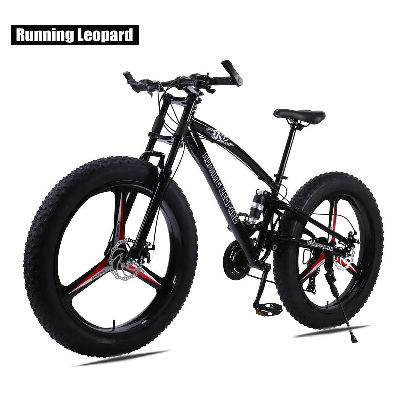 Running Leopard 7/21/24 Speed 26x4.0 Fat bike Mountain Bike Snow Bicycle Shock Suspension Fork Free delivery Russia bicycle