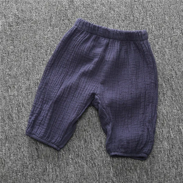 Комплект из дышащих штанов для малышей; весенне-летние хлопковые штаны; Одежда для новорожденных мальчиков; Roupa Bebes; детские брюки для малышей - Цвет: navy blue