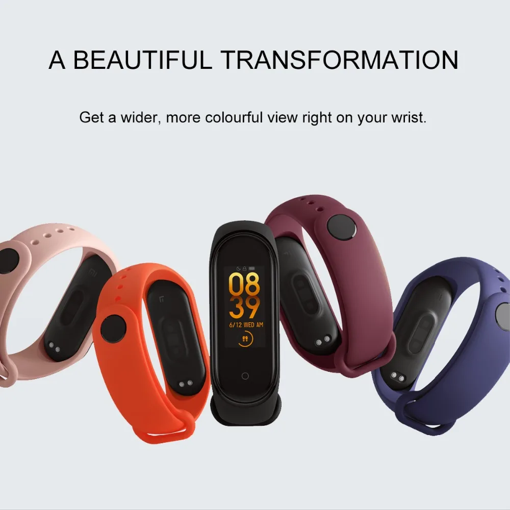 Xiaomi mi Band 4 глобальная версия браслет сердечного ритма mi Band 4 CN версия Смарт фитнес-Браслет Водонепроницаемый браслет умный браслет