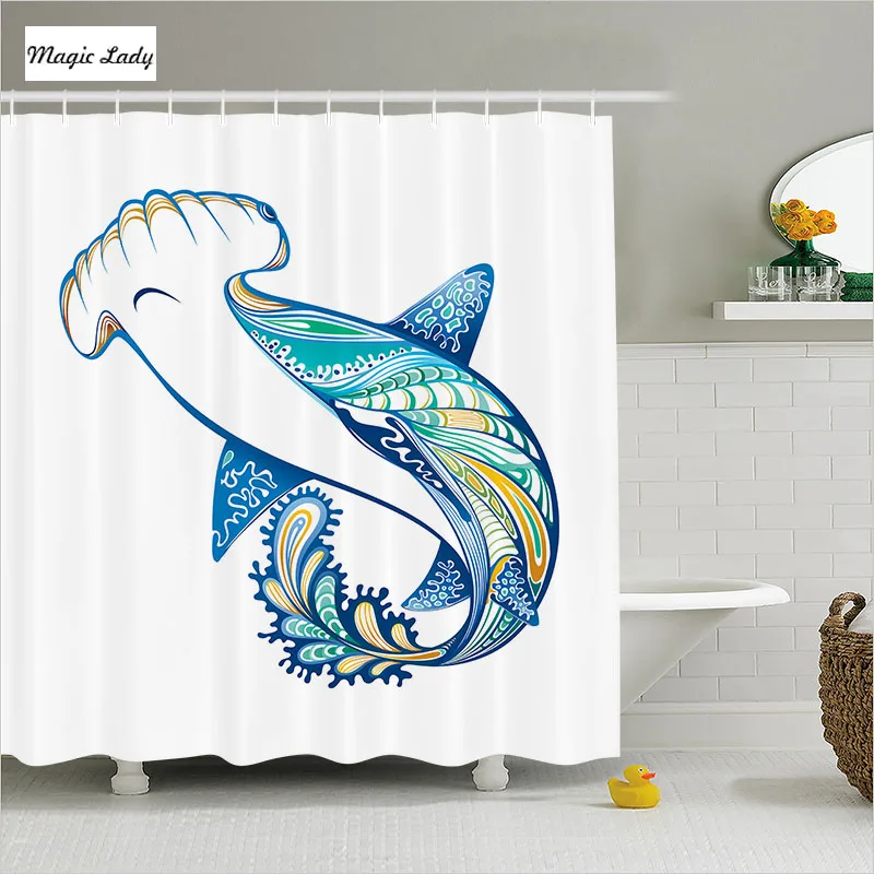 Shower Curtain With Animals Bathroom Accessories Hammer Head Ornate