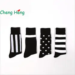 Cheng Хэн 12 пар/упак. Новинка; Лидер продаж Бизнес Для мужчин носки простые носки без пятки Для мужчин носки персонализированные хлопковые