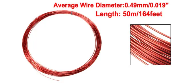 Uxcell 164' Длина 0,44/0,47/0,49/0,51/0,53/0,57/0,59 мм Dia магнит провода эмалированные Медный провод обмотки катушки, используемые для трансформаторов