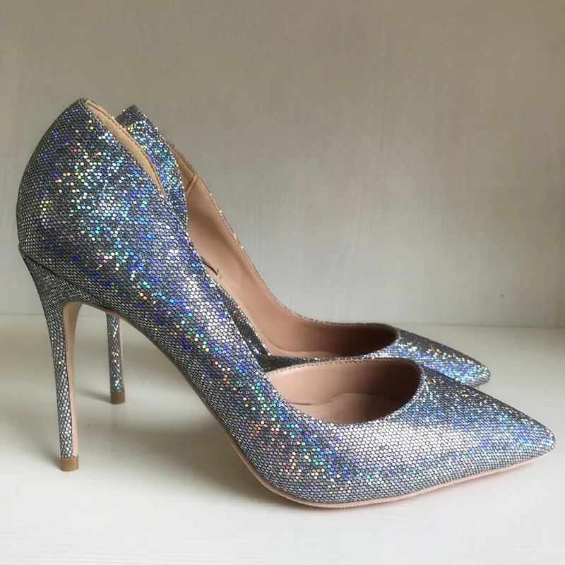 multicolor glitter heels