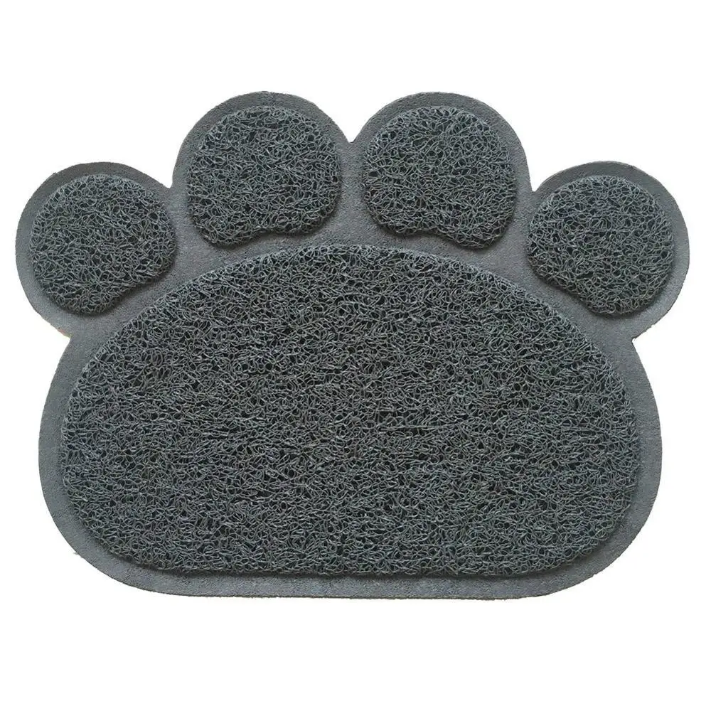

Home Bathroom Paw Shape Non-slip Cat Litter Mat Pet Food Water Bowl Feeding Placemat