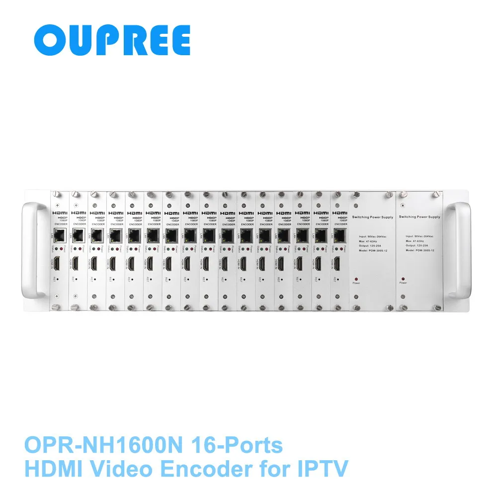 16 Каналы (порты) 3U шасси 19 &quotдюймов H.264 HDMI кодировщик для прямой трансляции RTMP RTSP