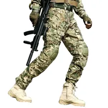 Уличные камуфляжные Охотничьи Брюки Военная одежда армейские боевые рыболовные охотничьи брюки наколенники тактические снаряжение походная одежда CS