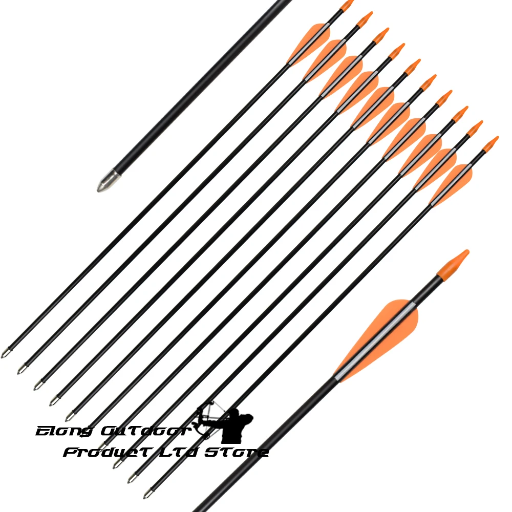 12X Fiberglass Arrow 5*7mm 24" 26" Shaft Youth Arrows Target Child