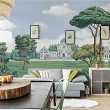 Hand-painted European painting castle forest wall decoration painting factory wholesale wallpaper mural photo wall Hand-painted European painting castle forest wall decoration painting factory wholesale wallpaper mural photo wall
