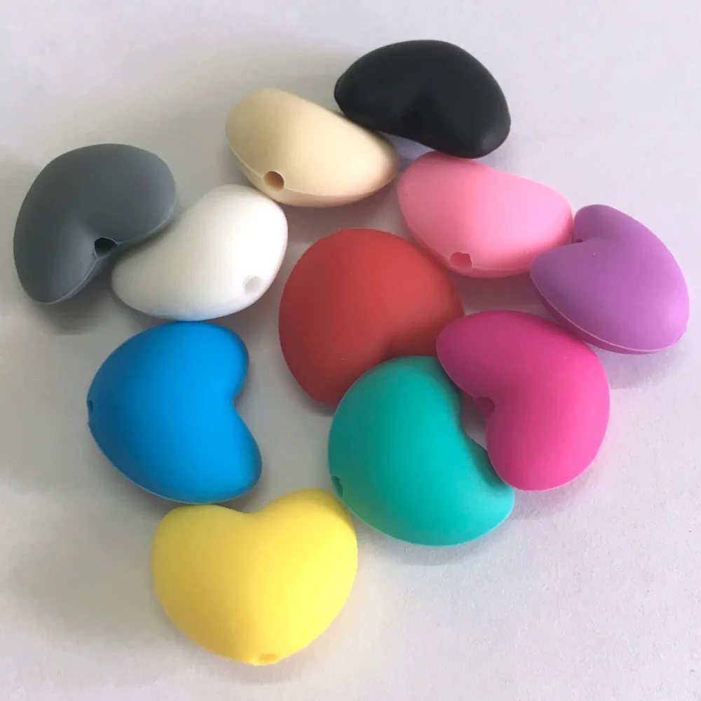 heart shape silicone beads