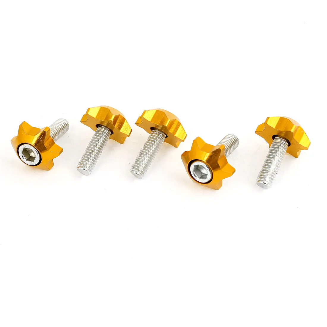 

X Autohaux 5 Pcs Gold Tone Star Shape Auto Car Motorcycle License Plate Frame Screw