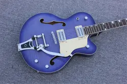 Бесплатная доставка Фиолетовый Гитары Джаз Стиль Электрогитары Bigsby тремоло chrome оборудования archtop Jazz Гитары