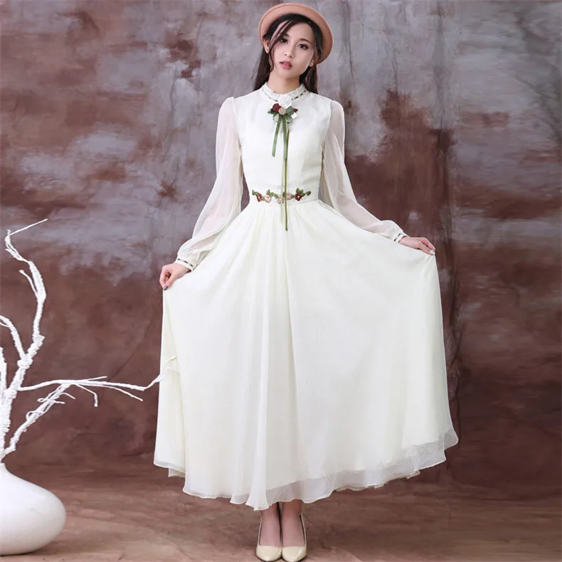 

2018 High Quality Explosions Leisure Retro matching Dresses Women Spring Summer Casual Dress
