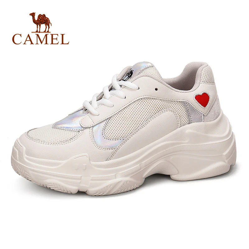 

CAMEL New Women High Platform Ins Fashion Casual Shoes Women Genuine Soft Leather Retro Old School Rome Single Shoes For Ladies