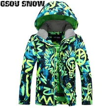 GSOU снежной погоды для мальчиков Лыжная куртка для сноубординга куртка ветроустойчивый Влагоустойчивый термический дышащие детские детской верхней одежды; спортивная одежда; пальто