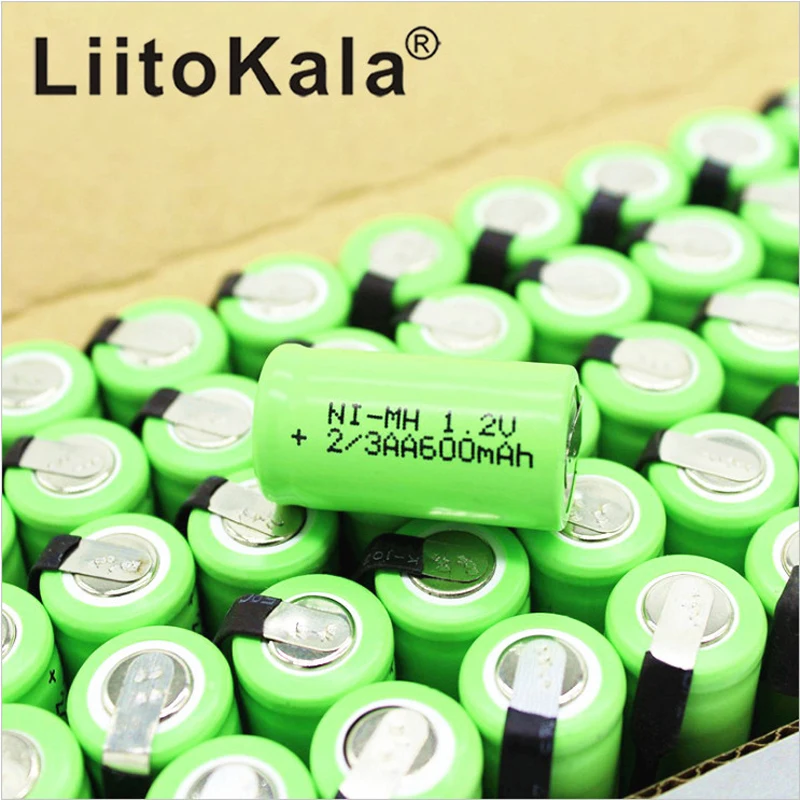 LiitoKala 2/3 AA Аккумуляторная Батарея 600mAh Ni-Cd nicd 1,2 V батареи синий-чем больше, тем дешевле