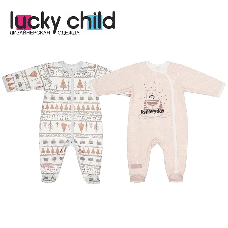 Комбинезон Lucky Child с начёсом для девочек и мальчиков, арт. 62-13f и 62-1f, 1 шт(Зимние каникулы) [сделано в России, от 2-х дней]